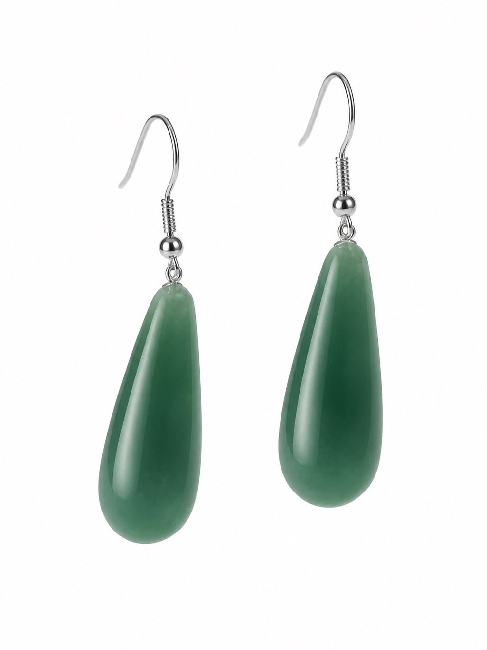 Boho hippie Amazing Natural Jade handmade sterling silver earring - Picture 2 of 8